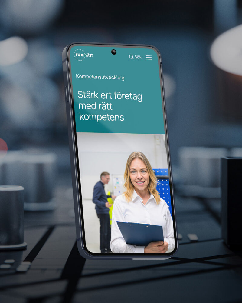 IUC Västs's webbplats i iPhone
