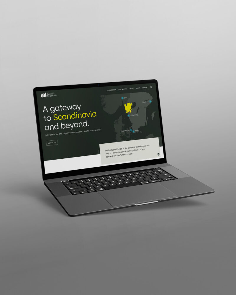 Business region Väst på en laptop