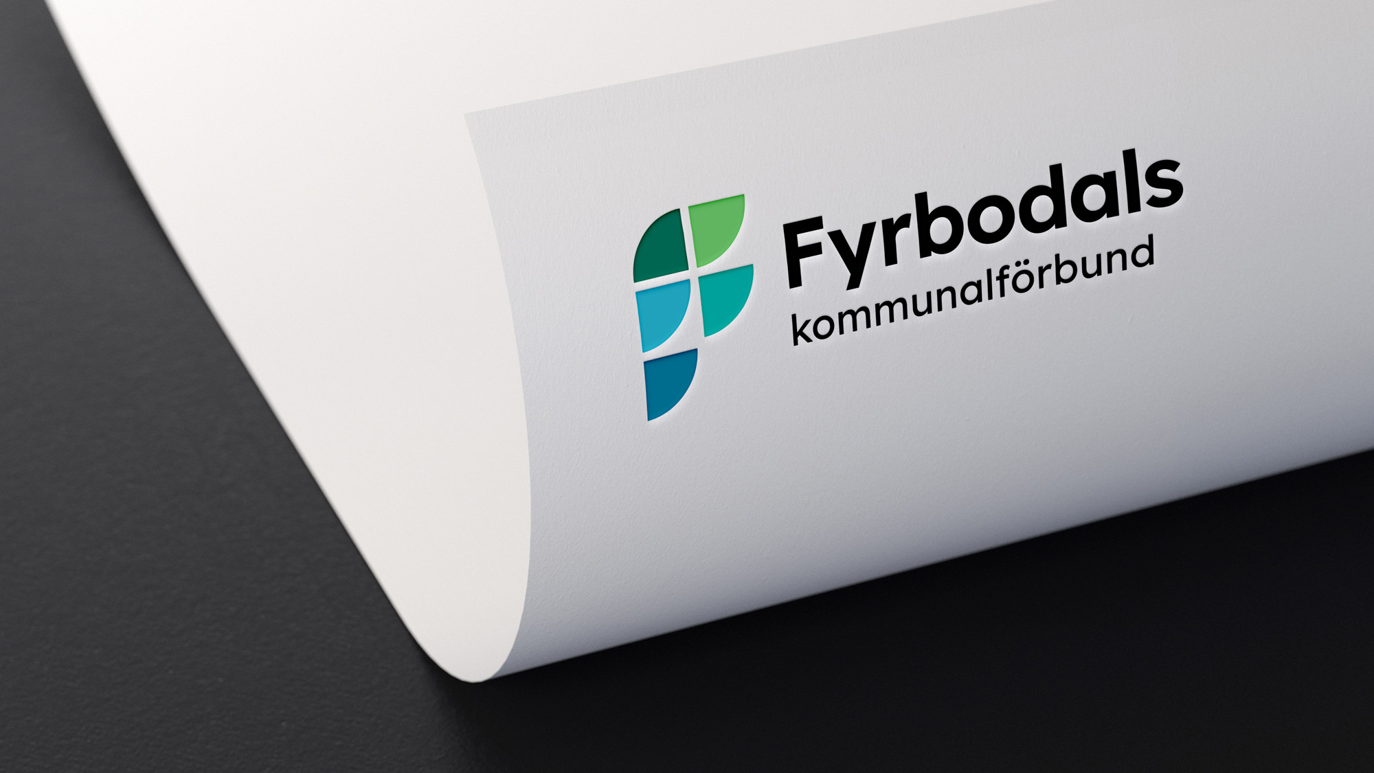 Fyrbodals logotyp på en bit papper